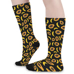 Papaya And Banana Pattern Print Long Socks