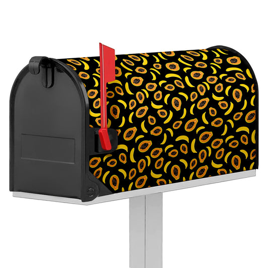Papaya And Banana Pattern Print Mailbox Cover