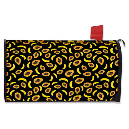 Papaya And Banana Pattern Print Mailbox Cover