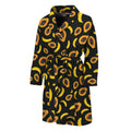 Papaya And Banana Pattern Print Men's Bathrobe