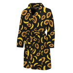 Papaya And Banana Pattern Print Men's Bathrobe