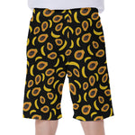 Papaya And Banana Pattern Print Men's Beach Shorts