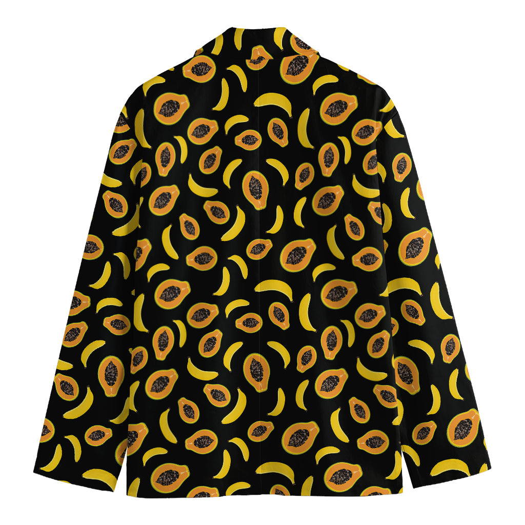 Papaya And Banana Pattern Print Men's Blazer