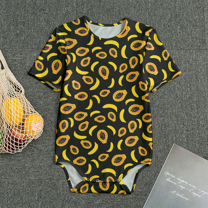 Papaya And Banana Pattern Print Men's Bodysuit