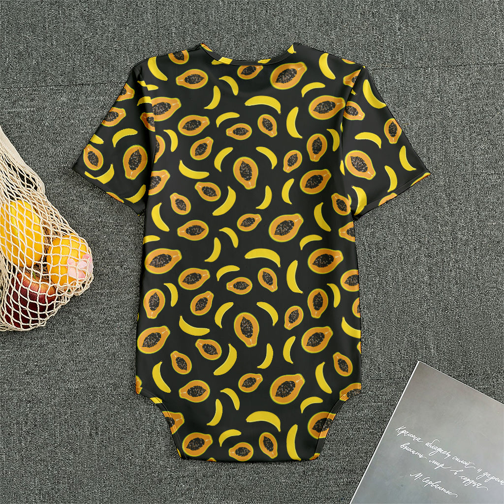 Papaya And Banana Pattern Print Men's Bodysuit