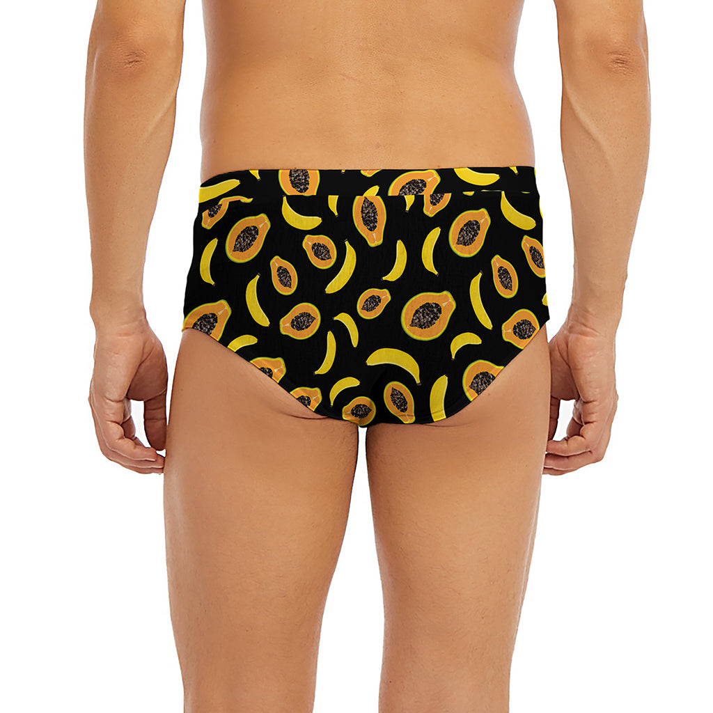 Papaya And Banana Pattern Print Men's Briefs