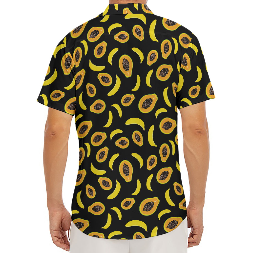 Papaya And Banana Pattern Print Men's Deep V-Neck Shirt