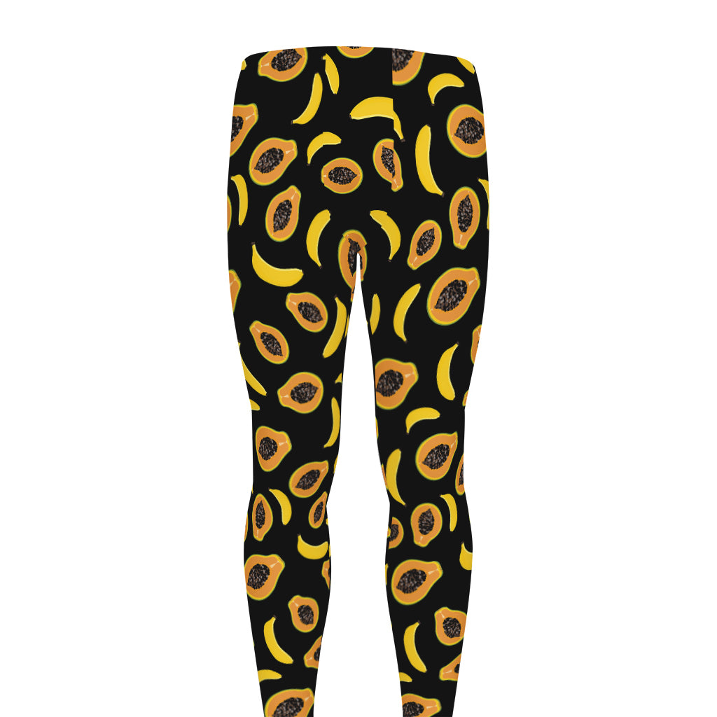 Papaya And Banana Pattern Print Men's leggings