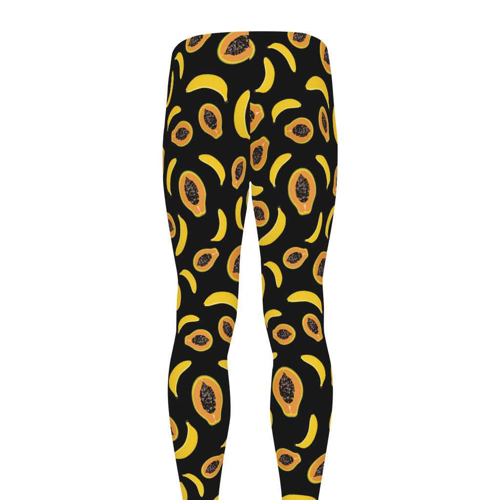 Papaya And Banana Pattern Print Men's leggings
