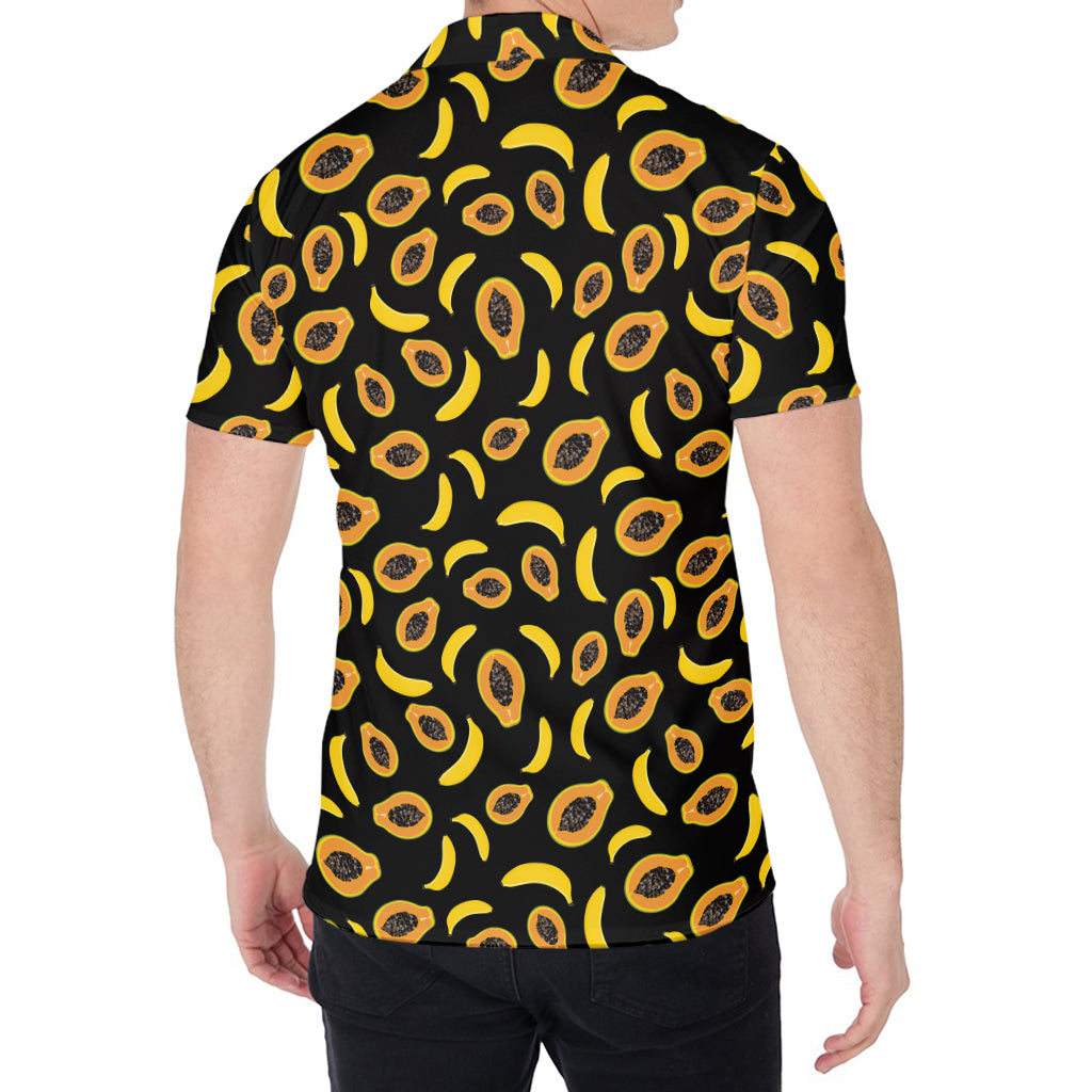 Papaya And Banana Pattern Print Men's Shirt