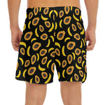 Papaya And Banana Pattern Print Men's Split Running Shorts