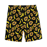 Papaya And Banana Pattern Print Men's Sports Shorts
