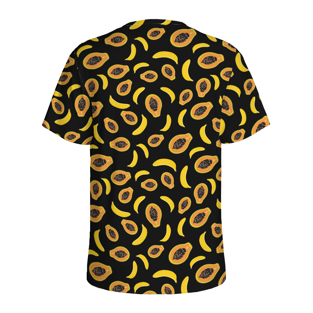 Papaya And Banana Pattern Print Men's Sports T-Shirt