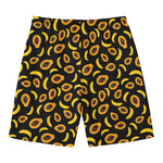 Papaya And Banana Pattern Print Men's Swim Trunks