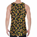 Papaya And Banana Pattern Print Men's Velvet Tank Top