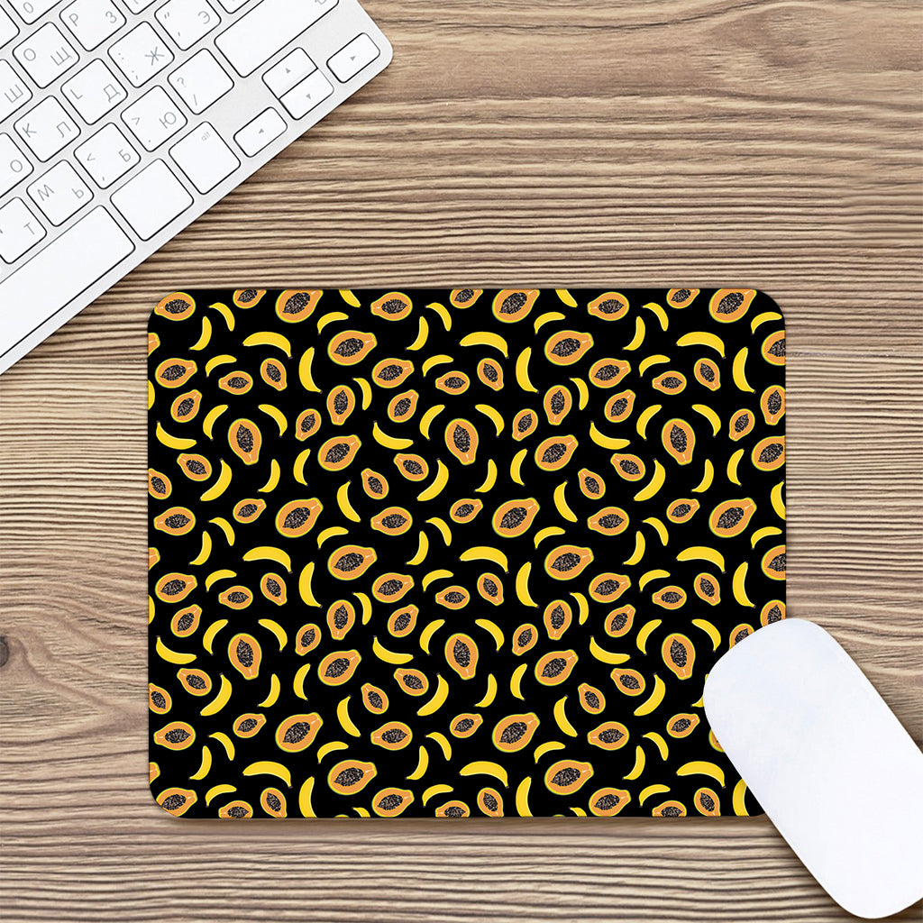 Papaya And Banana Pattern Print Mouse Pad