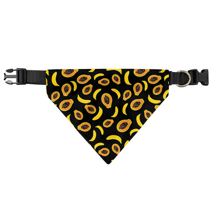 Papaya And Banana Pattern Print Over The Collar Dog Bandana
