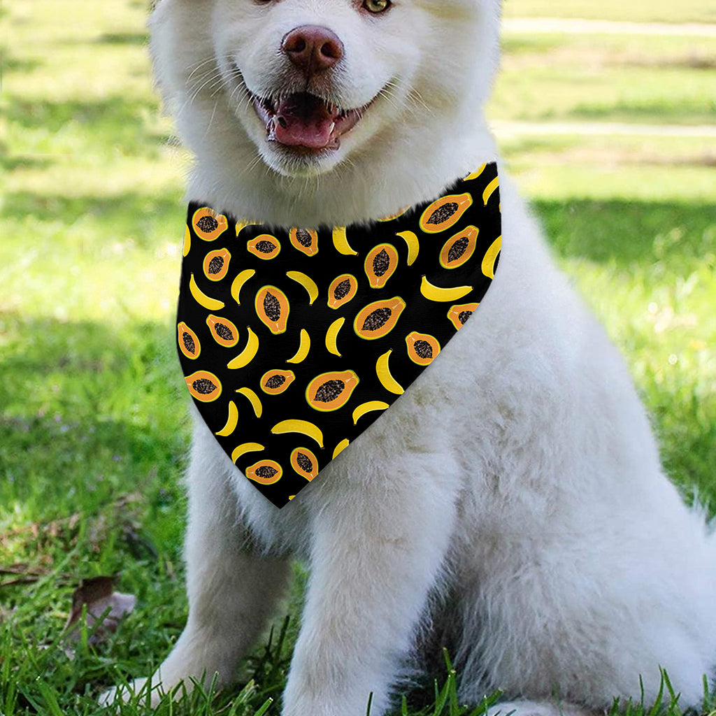 Papaya And Banana Pattern Print Over The Collar Dog Bandana