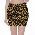 Papaya And Banana Pattern Print Pencil Mini Skirt