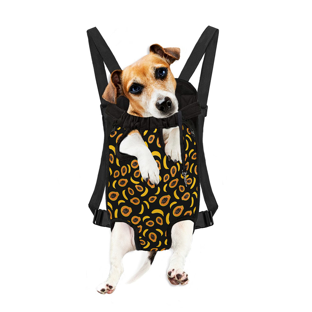 Papaya And Banana Pattern Print Pet Carrier Backpack