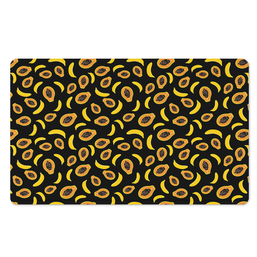 Papaya And Banana Pattern Print Polyester Doormat