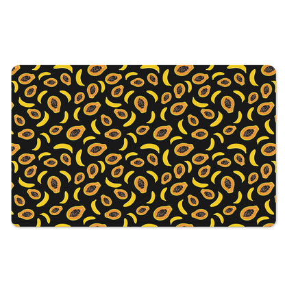 Papaya And Banana Pattern Print Polyester Doormat