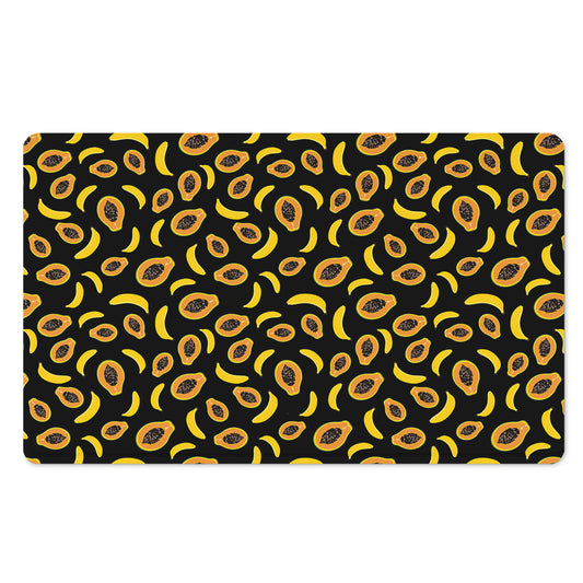 Papaya And Banana Pattern Print Polyester Doormat