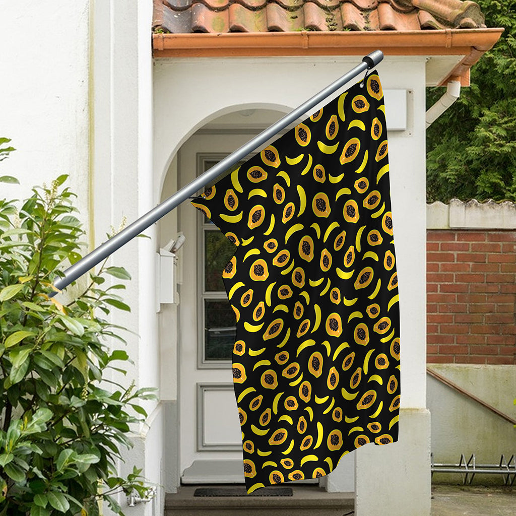 Papaya And Banana Pattern Print Polyester Flag