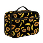Papaya And Banana Pattern Print Portable Lunch Bag