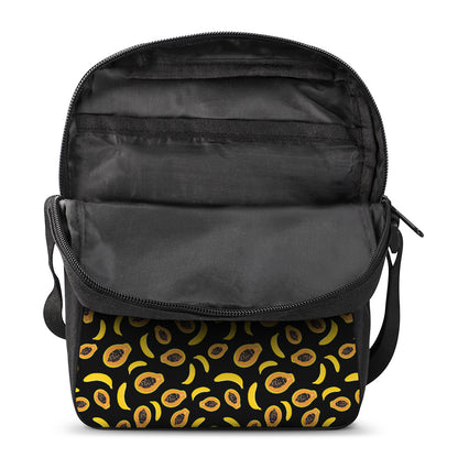 Papaya And Banana Pattern Print Rectangular Crossbody Bag