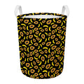 Papaya And Banana Pattern Print Round Laundry Basket