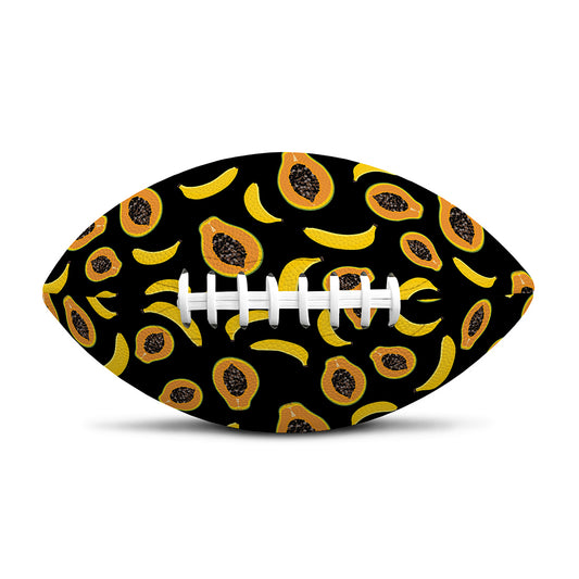 Papaya And Banana Pattern Print Rugby Ball