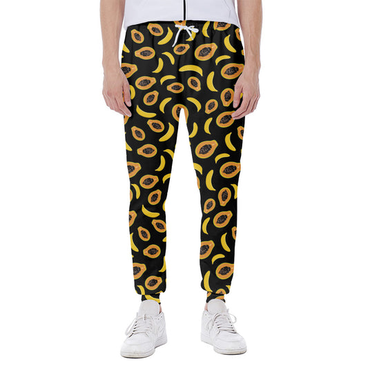 Papaya And Banana Pattern Print Scuba Joggers