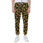 Papaya And Banana Pattern Print Scuba Joggers