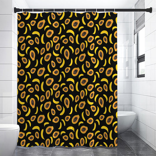 Papaya And Banana Pattern Print Shower Curtain