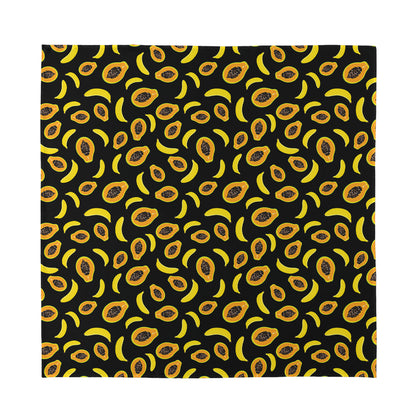 Papaya And Banana Pattern Print Silk Bandana