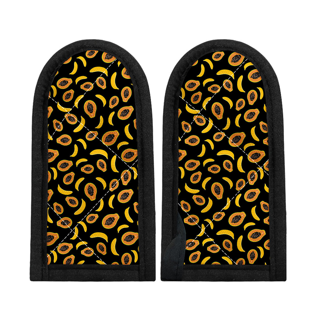 Papaya And Banana Pattern Print Skillet Handle Cover