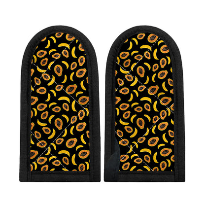 Papaya And Banana Pattern Print Skillet Handle Cover