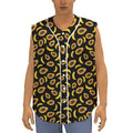 Papaya And Banana Pattern Print Sleeveless Baseball Jersey