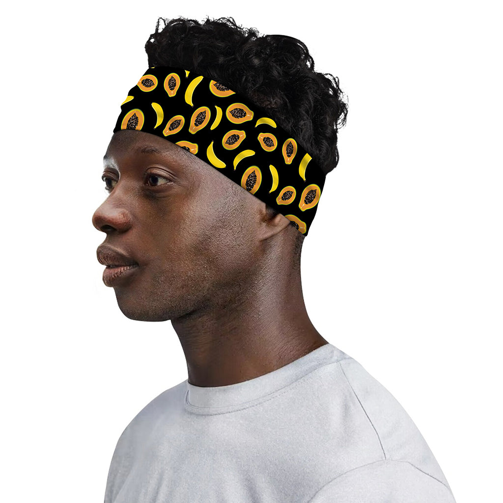 Papaya And Banana Pattern Print Sports Headband
