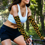 Papaya And Banana Pattern Print Sun Protection Arm Sleeves