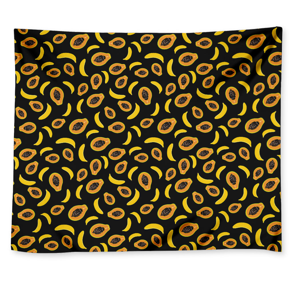 Papaya And Banana Pattern Print Tapestry