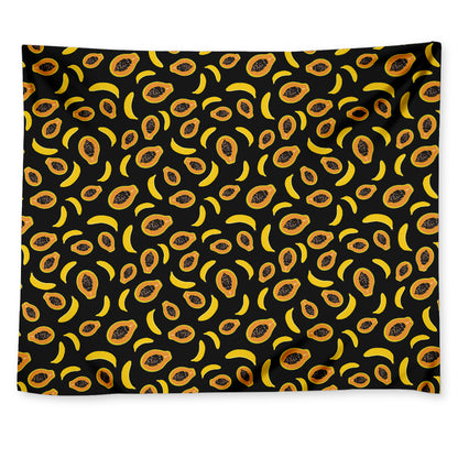 Papaya And Banana Pattern Print Tapestry