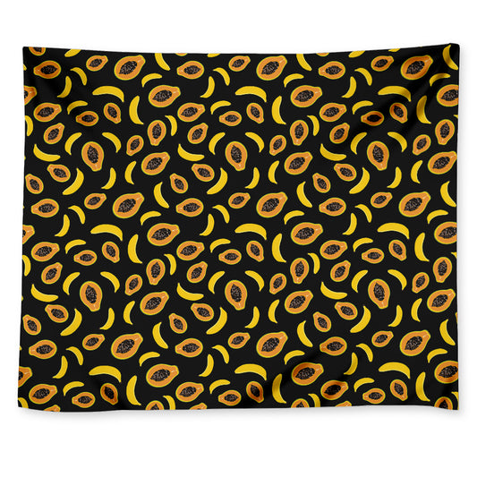 Papaya And Banana Pattern Print Tapestry