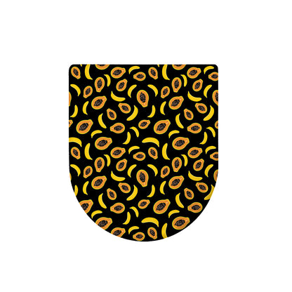 Papaya And Banana Pattern Print Toilet Lid Cover