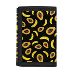 Papaya And Banana Pattern Print Trifold Wallet