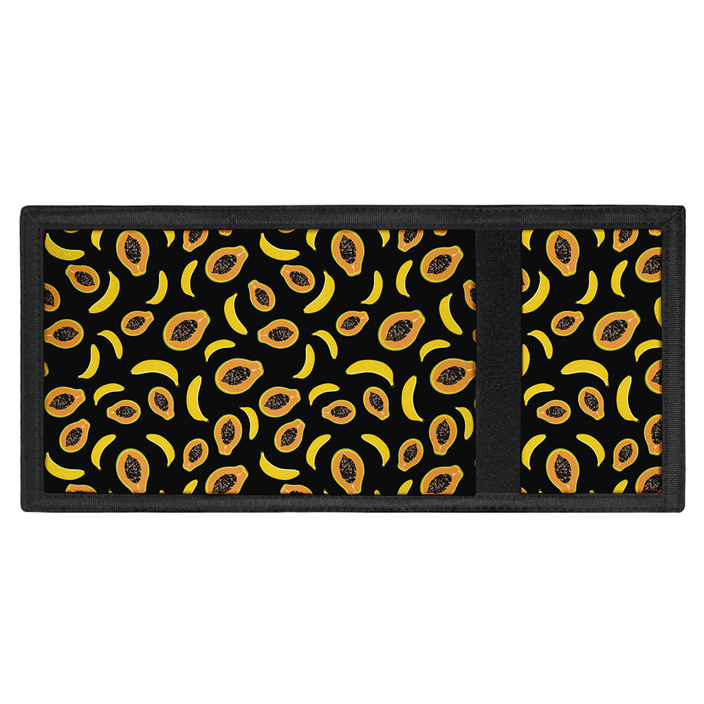 Papaya And Banana Pattern Print Trifold Wallet