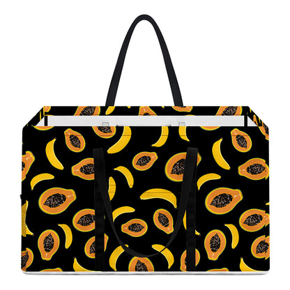 Papaya And Banana Pattern Print Utility Tote Bag