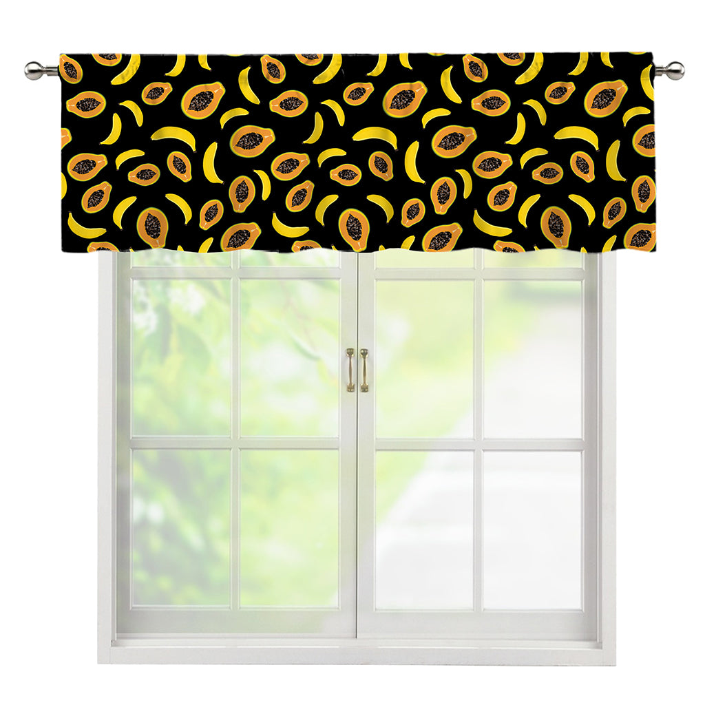 Papaya And Banana Pattern Print Window Valance
