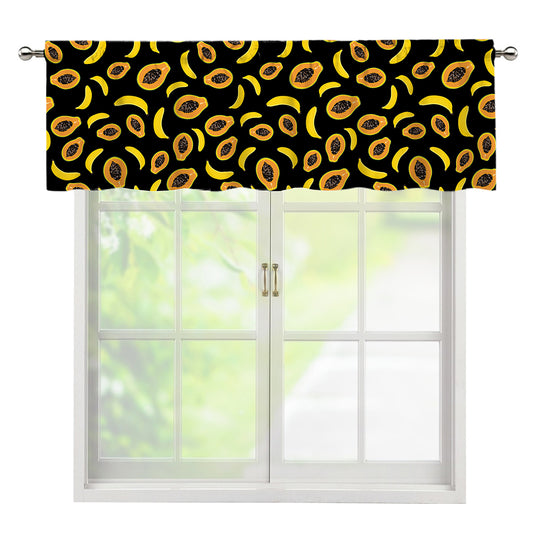 Papaya And Banana Pattern Print Window Valance